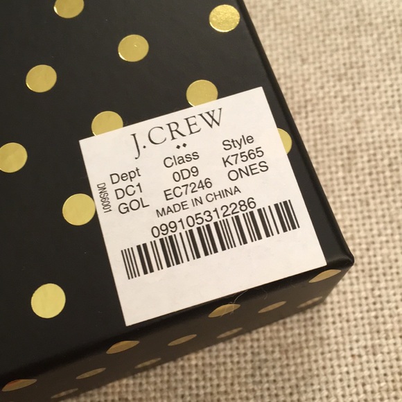 J. Crew Boxed Set Gold Dangle Hoops Crystal Circle - Picture 4 of 8